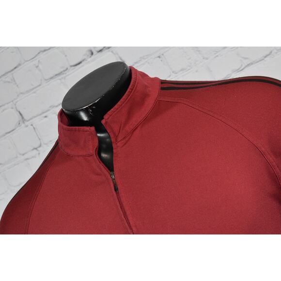 Adidas Golf Pullover Shirt 1/4 ZIP Men Size Large Performance Polyester Maroon - Picture 8 of 8